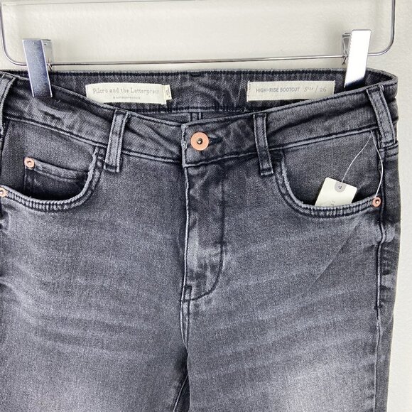 ANTHROPOLOGIE | Pilcro High Rise Bootcut Black Jeans 26 - Picture 4 of 8